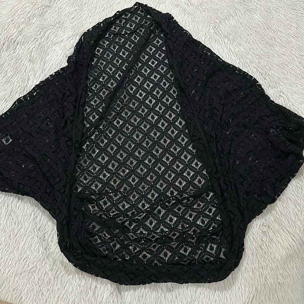Boom boom black lace kimono summer beach top one size